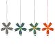 Handmade Wooden Flower Christmas Hanging for Home Decor - Green, Black, Red, Blue